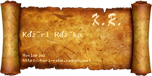 Kéri Réka névjegykártya
